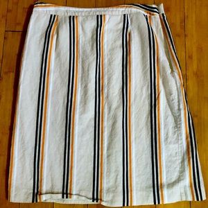 Who What Wear lined ivory skirt with stripes, size 14